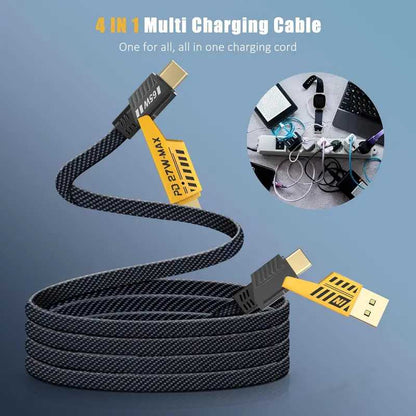 4 In 1 Multi USB PD Charging Cable (Type-C To C, C To Lightening, USB To C, USB To Lightening)