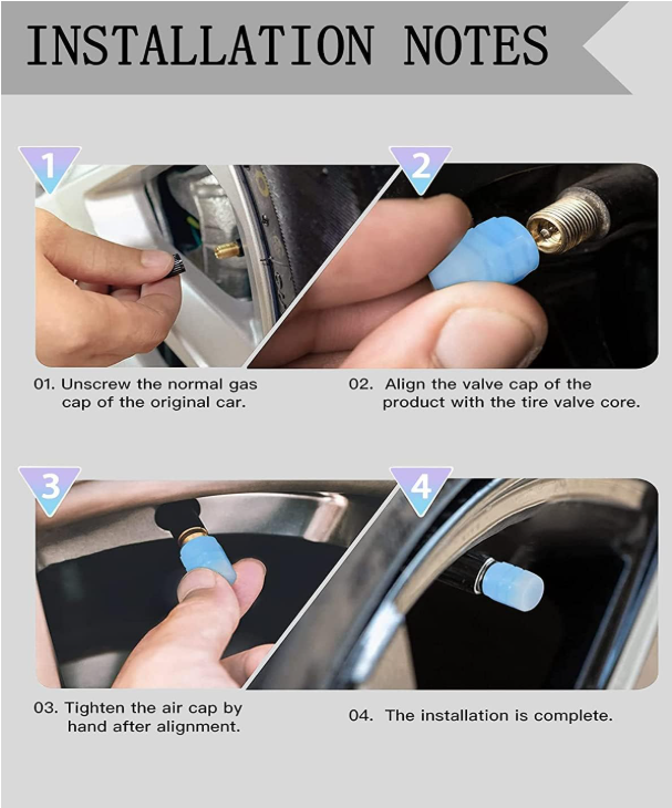 Car Luminous Tire Valve Cap (4 pcs set (Green))